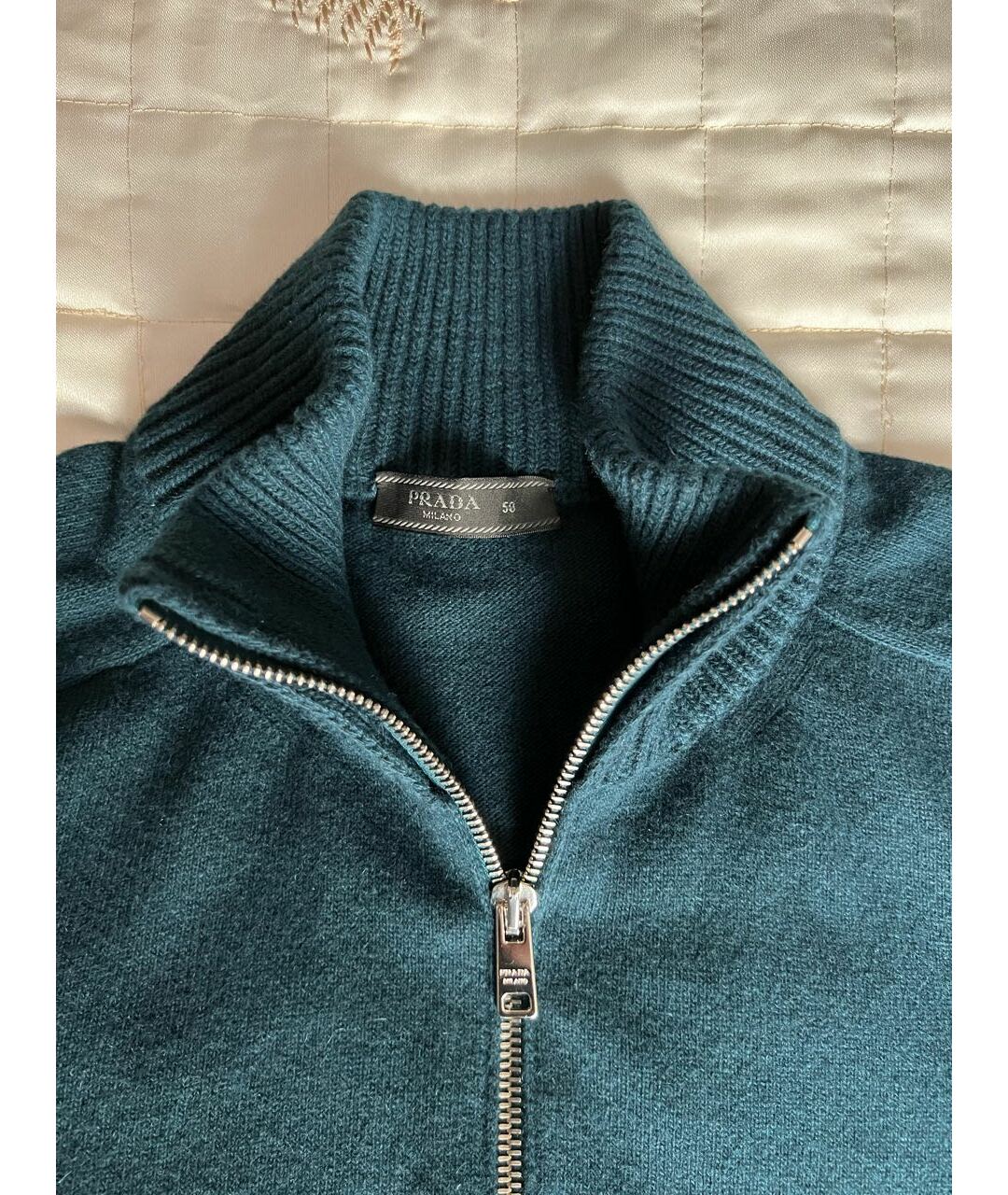 PRADA Зеленый шерстяной джемпер / свитер, фото 4