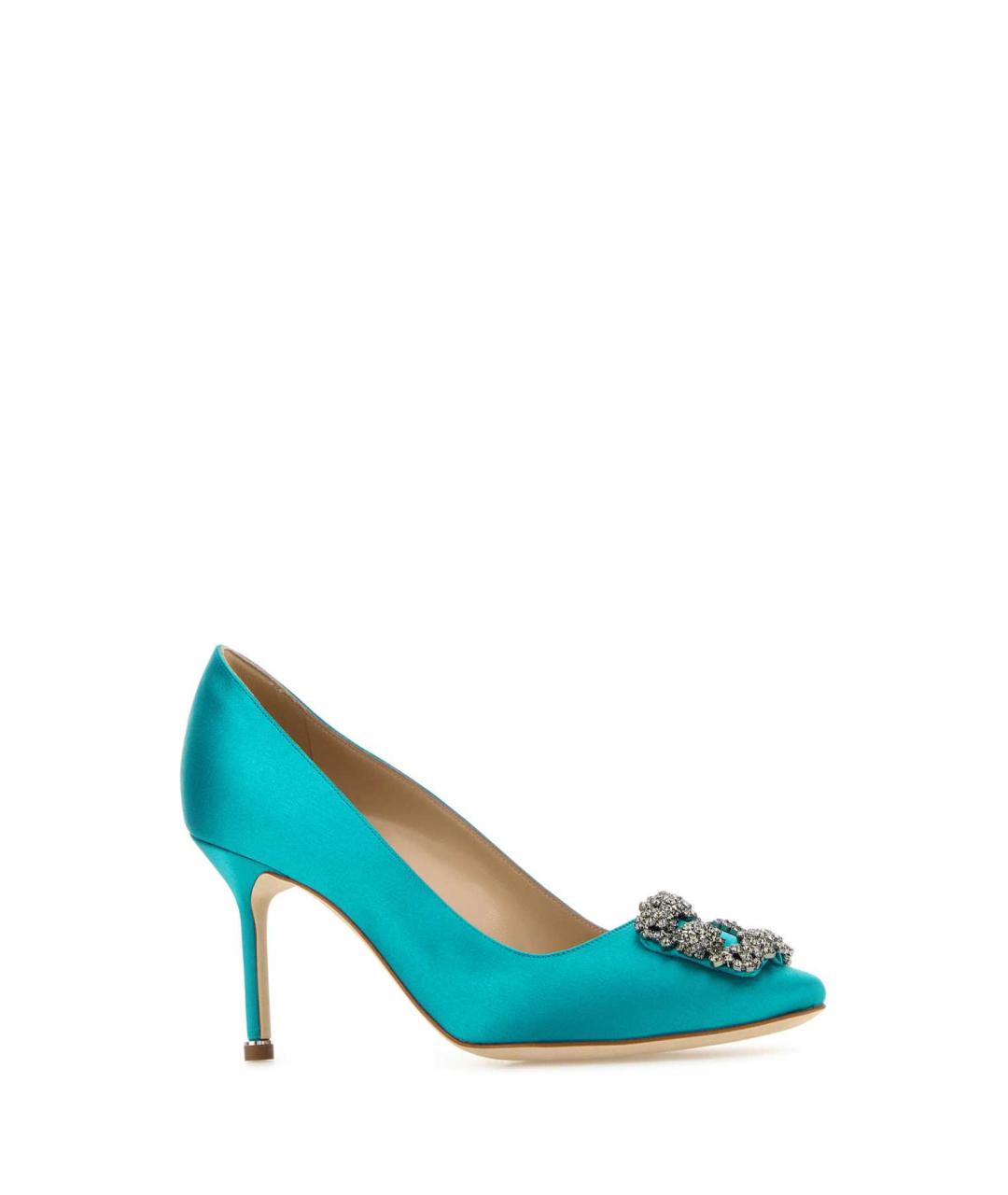 MANOLO BLAHNIK Бирюзовые текстильные туфли, фото 2