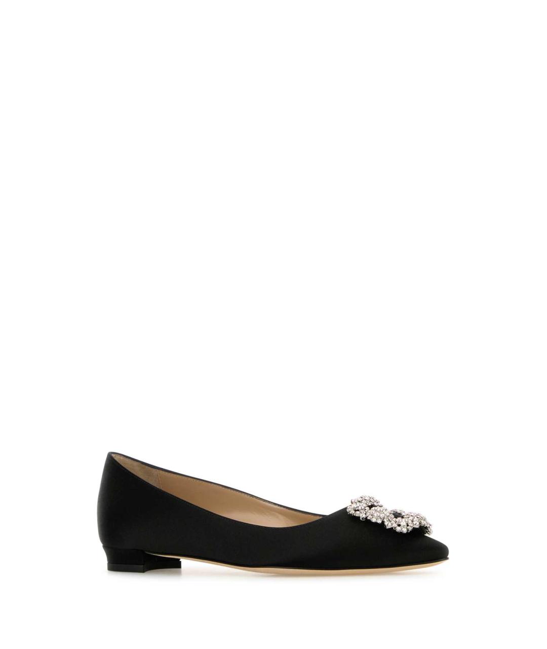 MANOLO BLAHNIK Черные текстильные балетки, фото 2