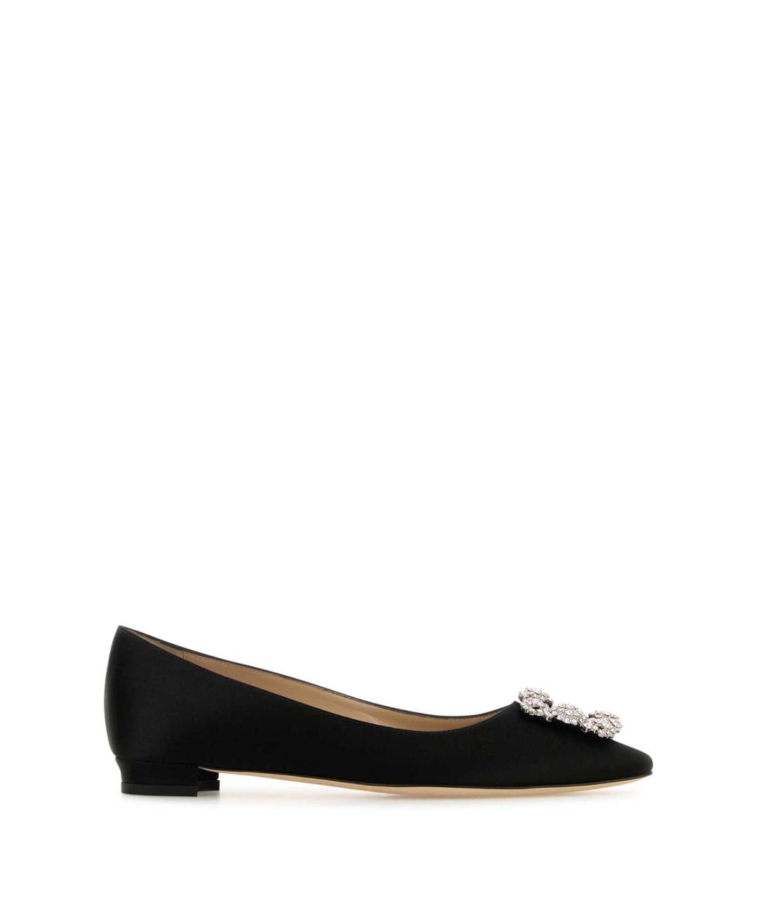 MANOLO BLAHNIK Черные текстильные балетки, фото 1