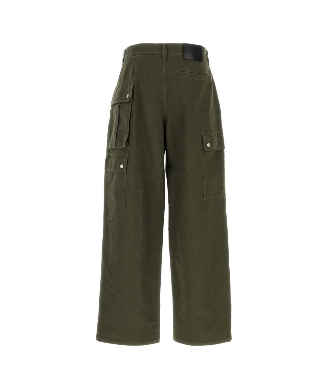 LOEWE Хаки хлопковые повседневные брюки, фото 2
