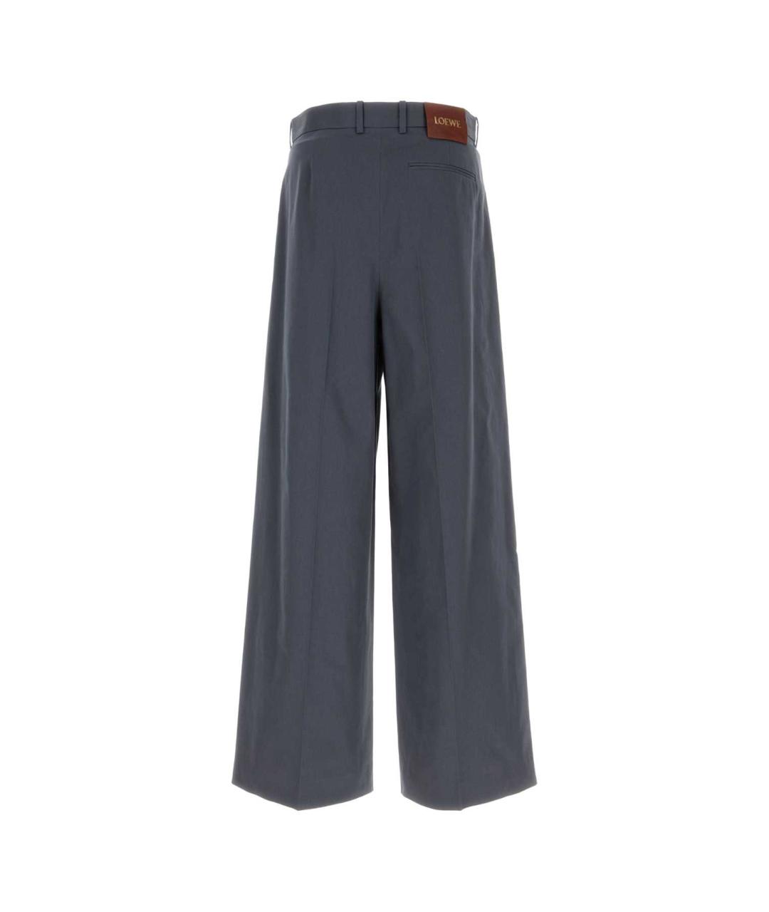 LOEWE Синие хлопковые повседневные брюки, фото 2