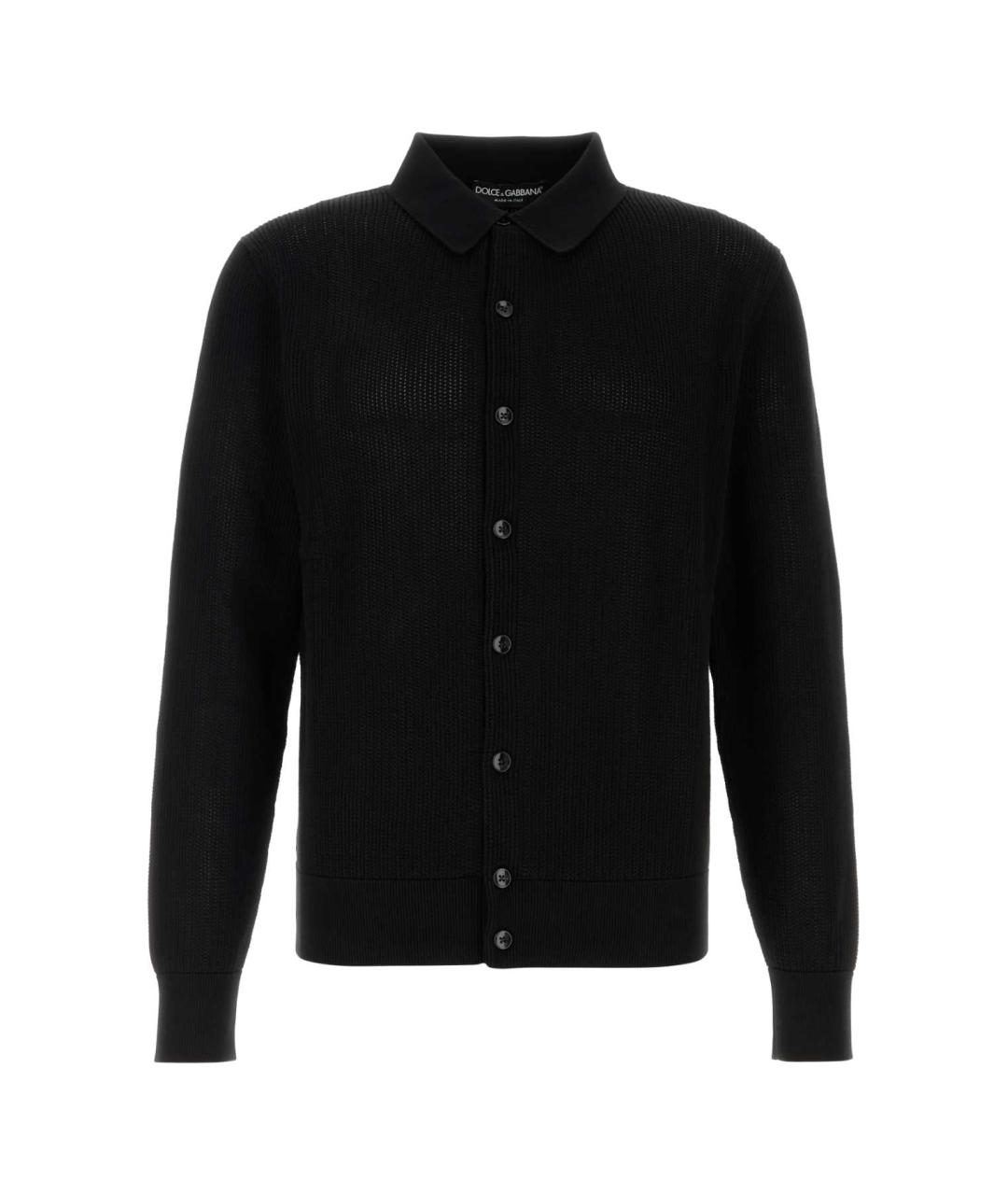 DOLCE&GABBANA Черный хлопковый кардиган, фото 1