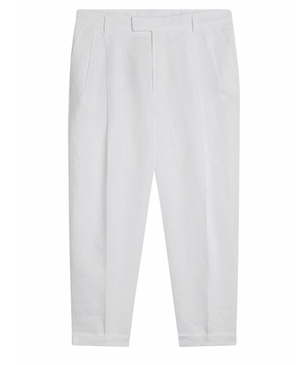 DOLCE&GABBANA Белые льняные повседневные брюки, фото 1