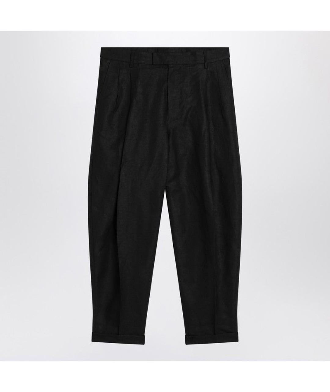 DOLCE&GABBANA Черные льняные повседневные брюки, фото 1