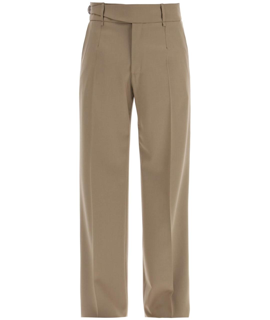DOLCE&GABBANA Бежевые шерстяные повседневные брюки, фото 1