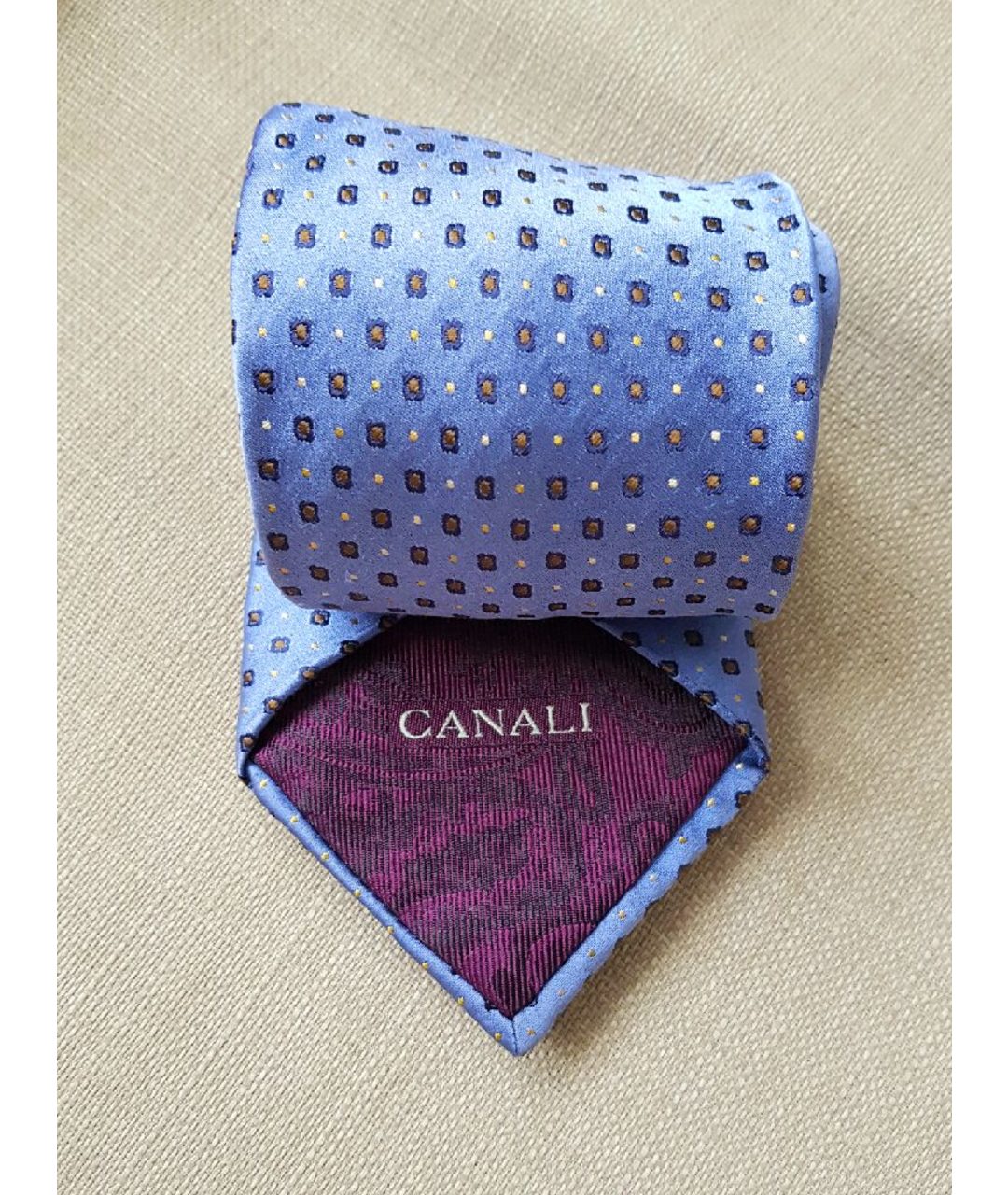 CANALI Синий шелковый галстук, фото 3
