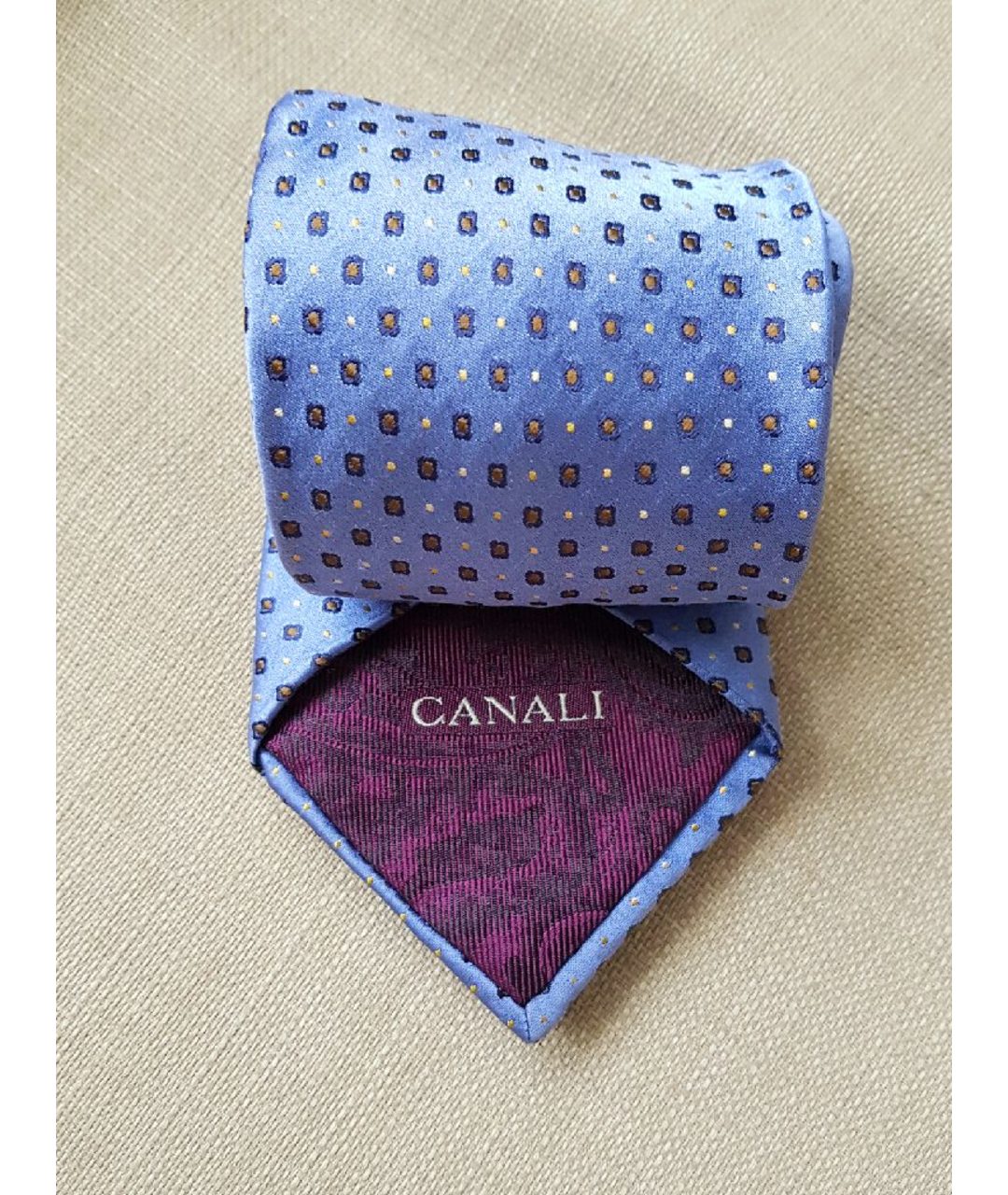 CANALI Синий шелковый галстук, фото 2