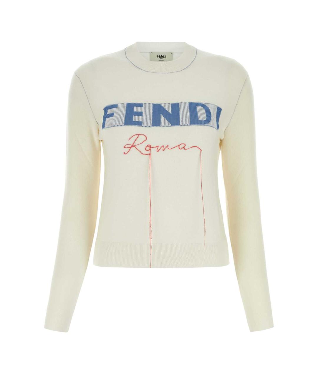 FENDI Белый кашемировый джемпер / свитер, фото 1