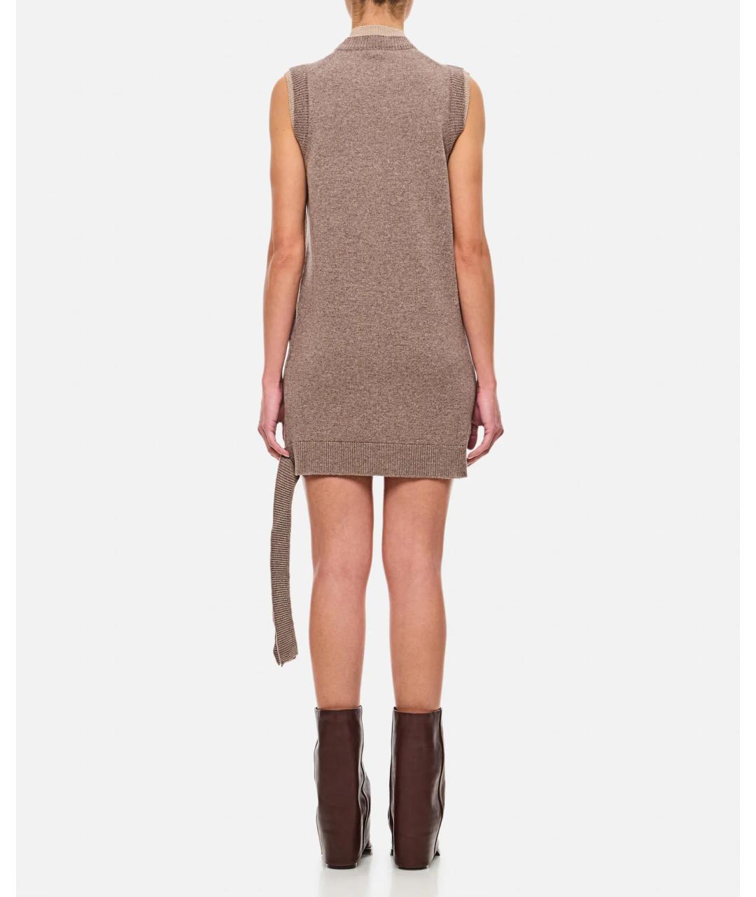 FENDI Коричневое кашемировое повседневное платье, фото 6
