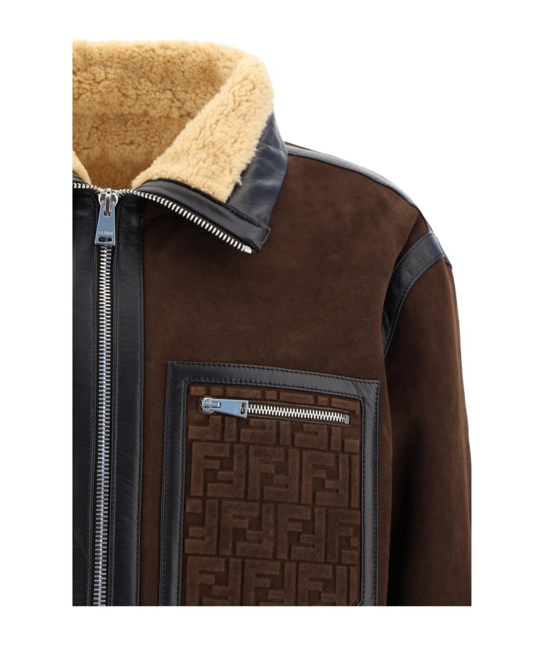 FENDI Коричневая меховая дубленка, фото 3