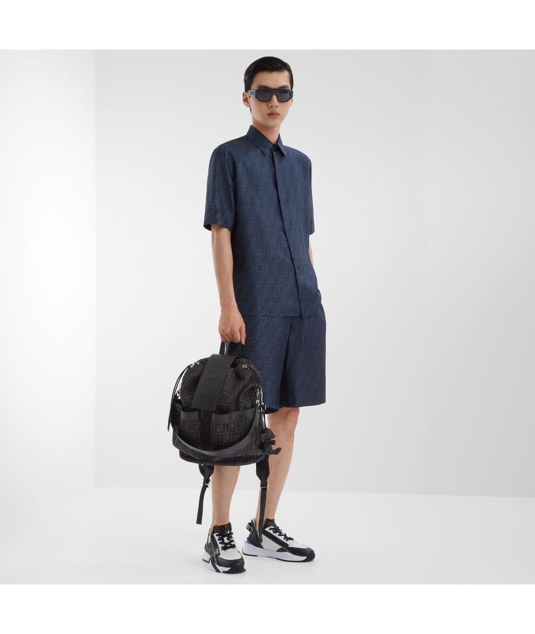 FENDI Синие шелковые шорты, фото 4