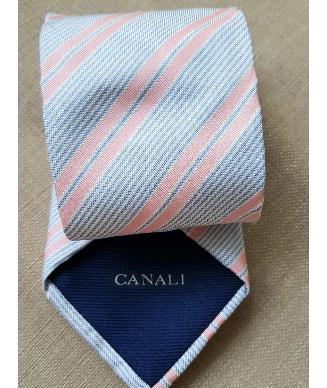 CANALI Голубой шелковый галстук, фото 3