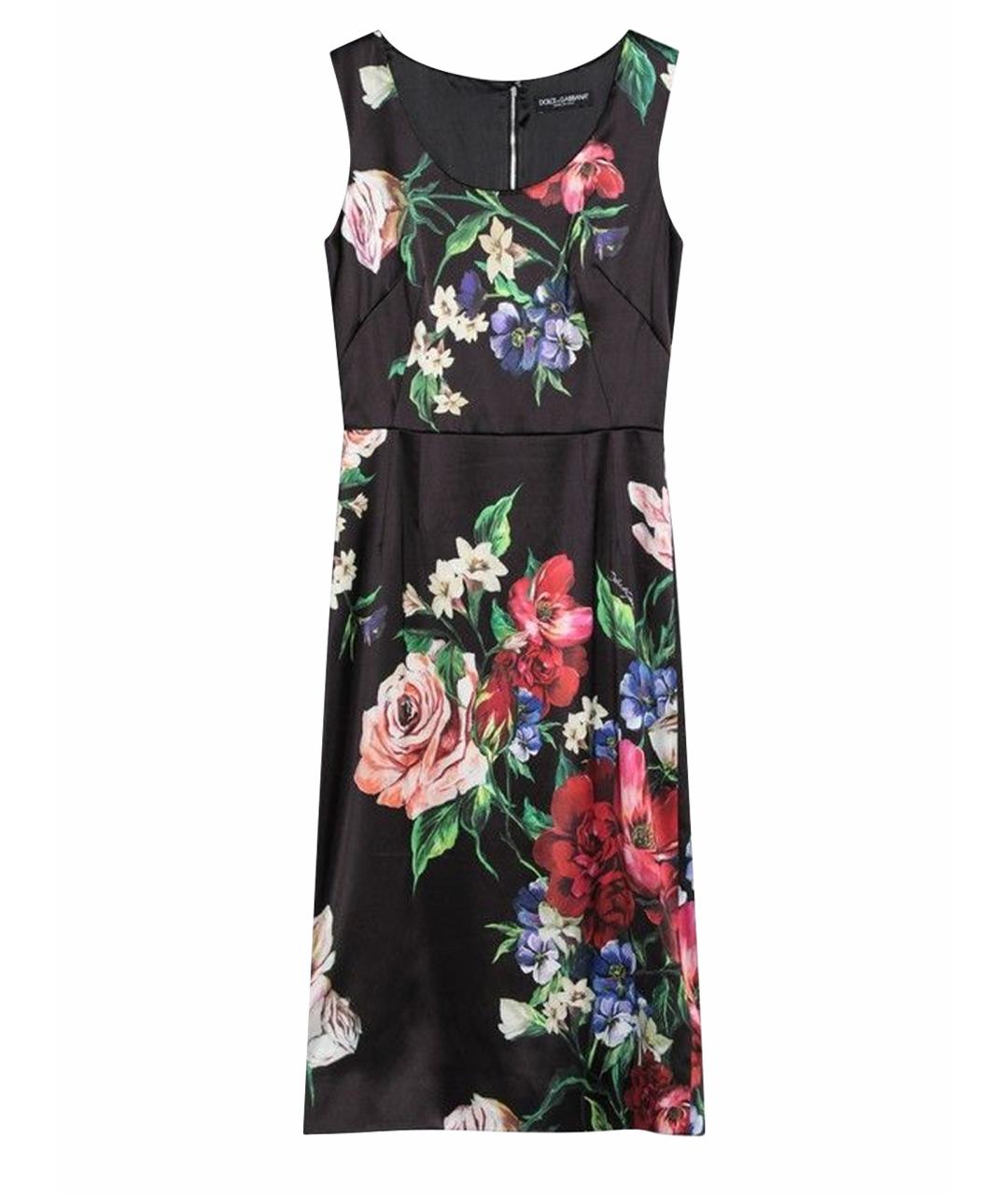 DOLCE&GABBANA Черное шелковое повседневное платье, фото 1