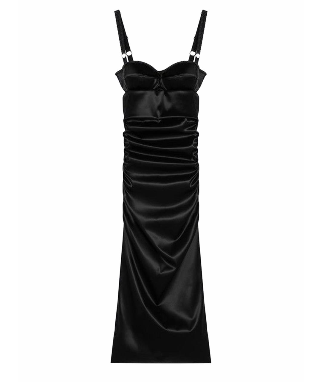 DOLCE&GABBANA Черное шелковое коктейльное платье, фото 3