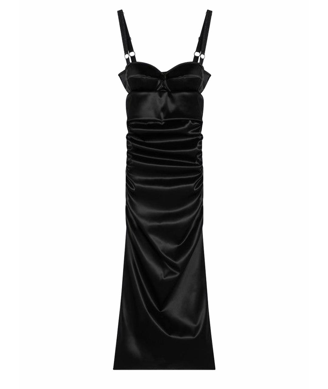 DOLCE&GABBANA Черное шелковое коктейльное платье, фото 1