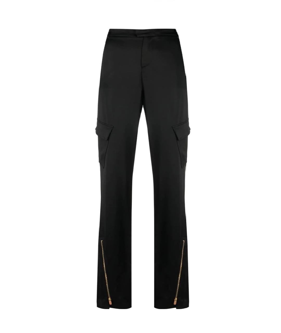 BLUMARINE Черные ацетатные прямые брюки, фото 1