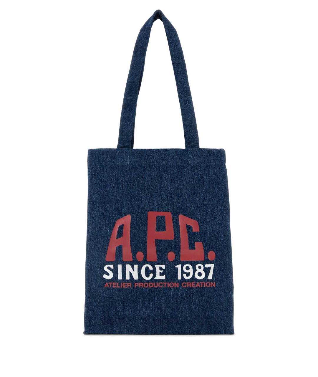 A.P.C. Синяя хлопковая сумка тоут, фото 1