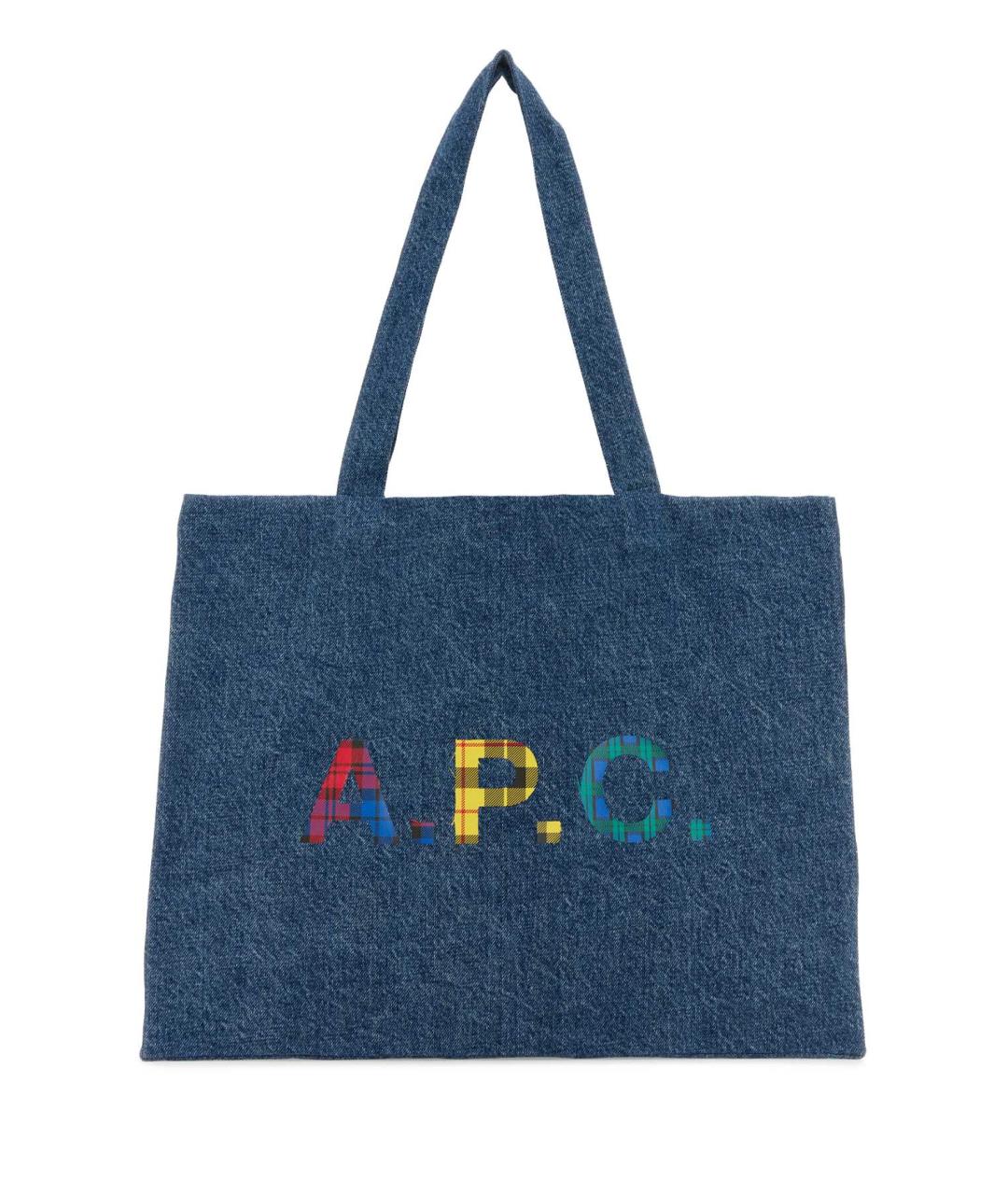 A.P.C. Синяя деним сумка тоут, фото 1