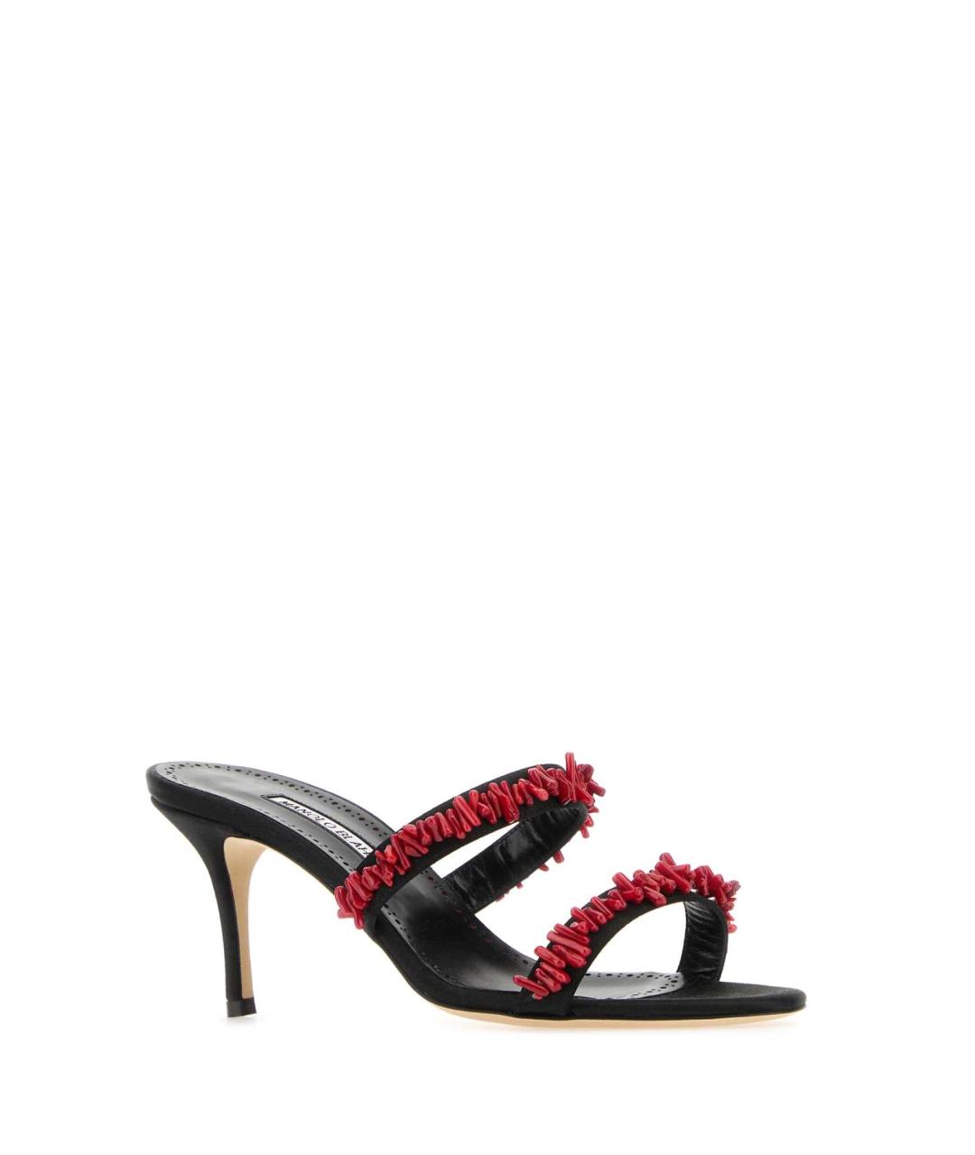 MANOLO BLAHNIK Черные текстильные мюли, фото 2