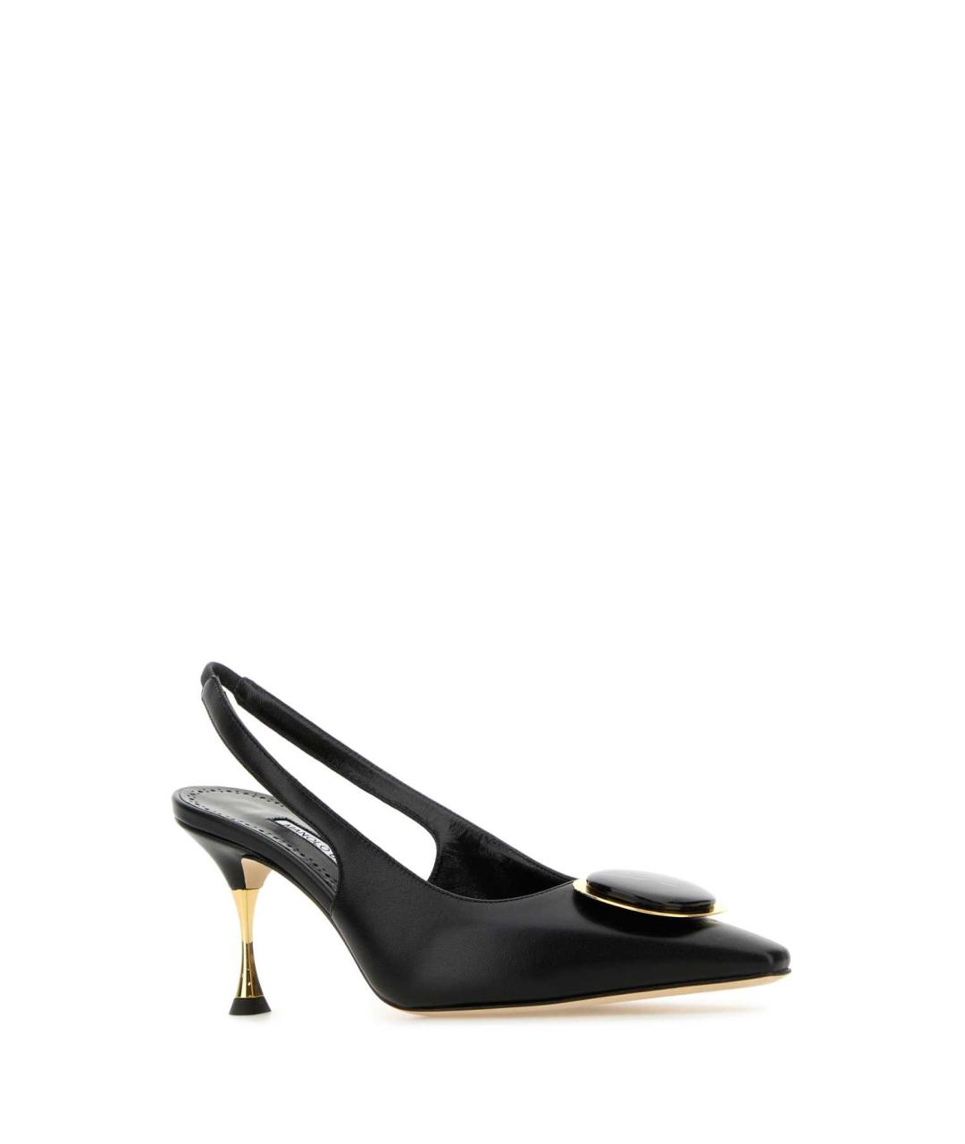 MANOLO BLAHNIK Черные кожаные туфли, фото 2