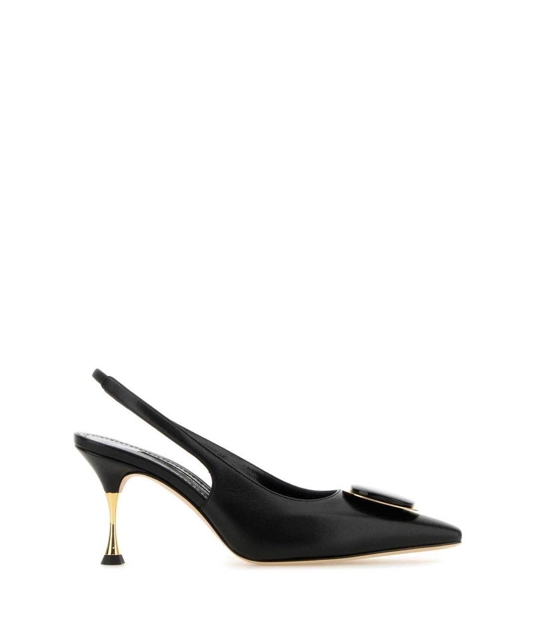 MANOLO BLAHNIK Черные кожаные туфли, фото 1