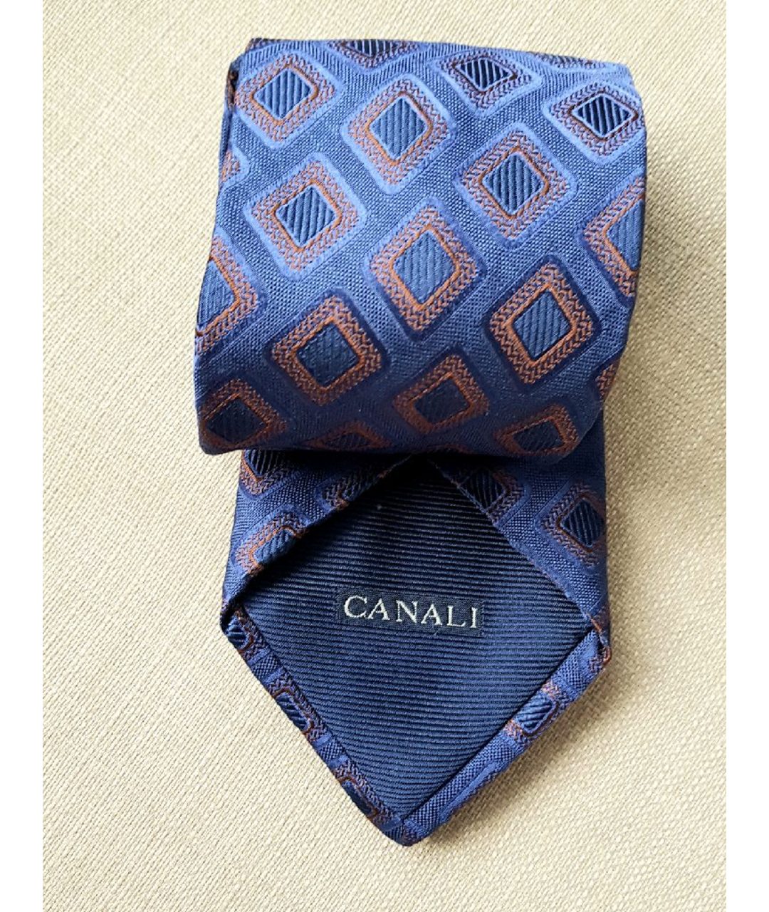 CANALI Темно-синий шелковый галстук, фото 3