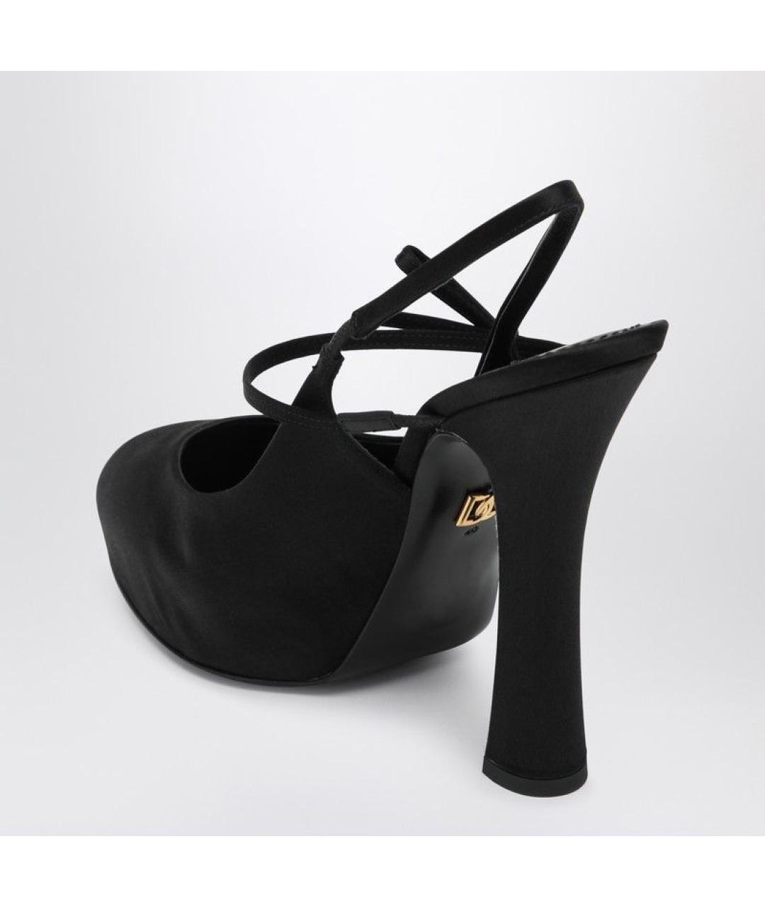 DOLCE&GABBANA Черные текстильные туфли, фото 4