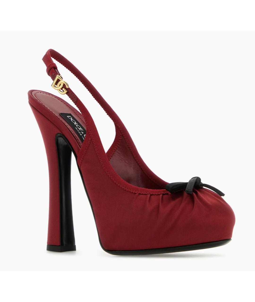 DOLCE&GABBANA Красные текстильные туфли, фото 2