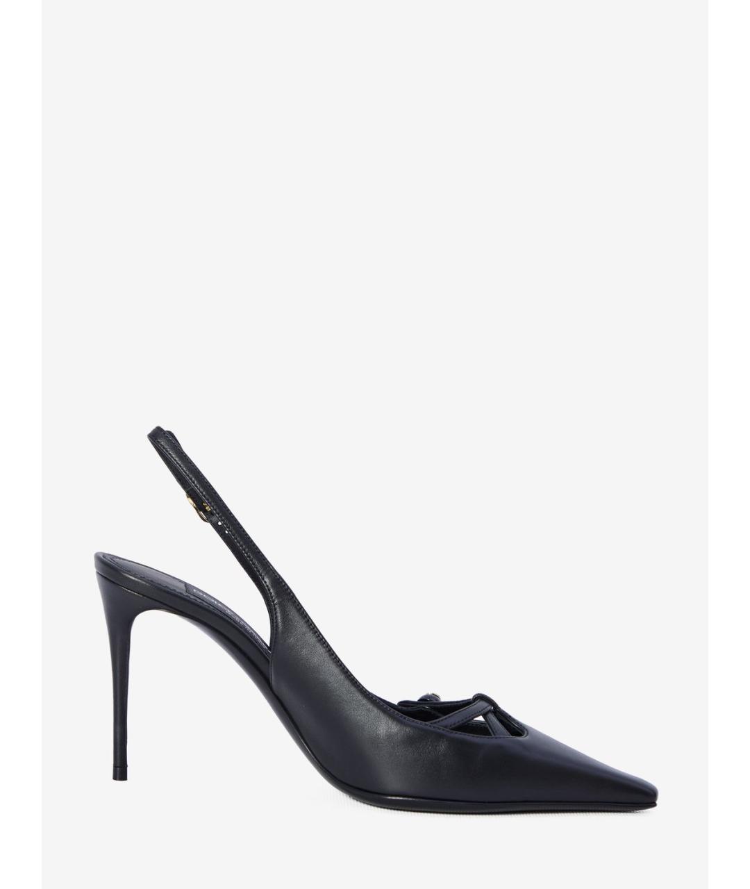 DOLCE&GABBANA Черные кожаные туфли, фото 4