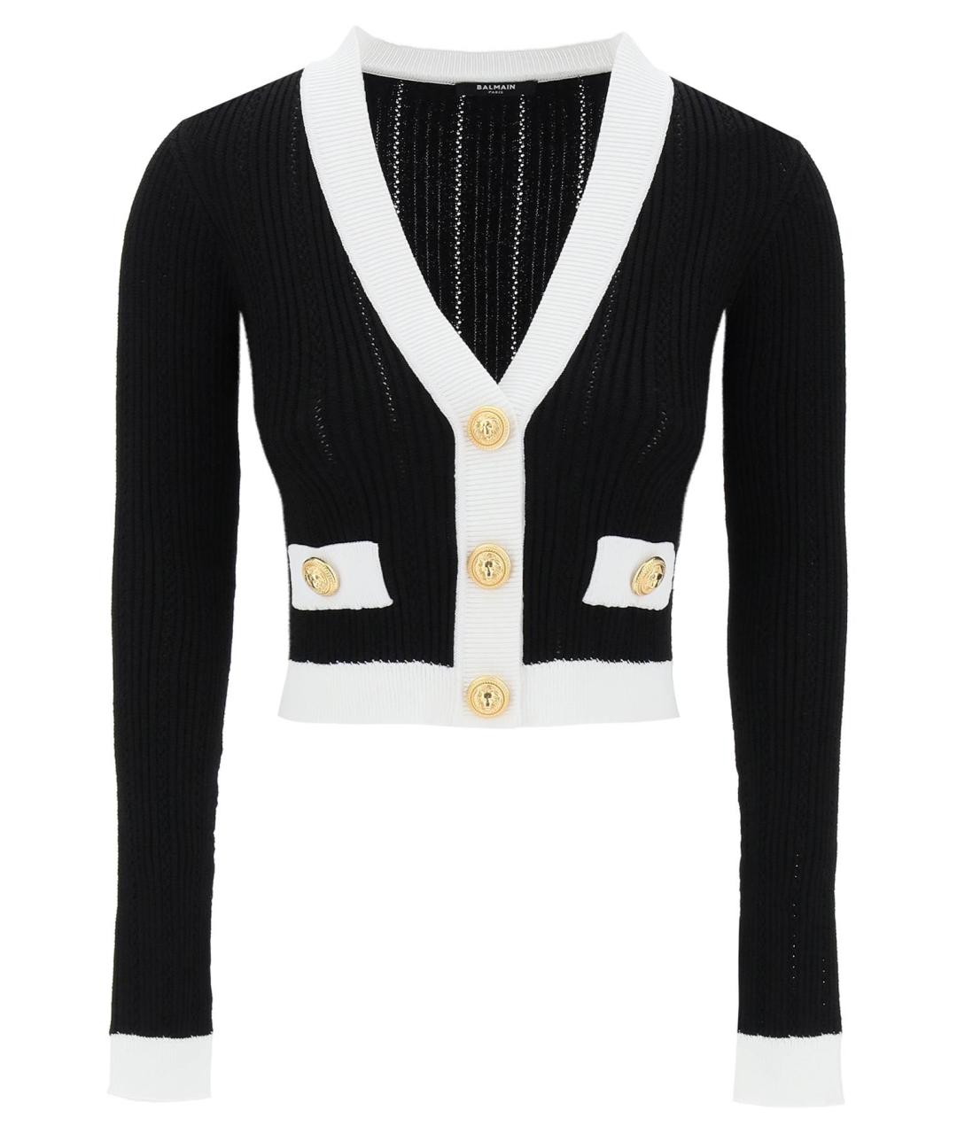 BALMAIN Черный вискозный кардиган, фото 1