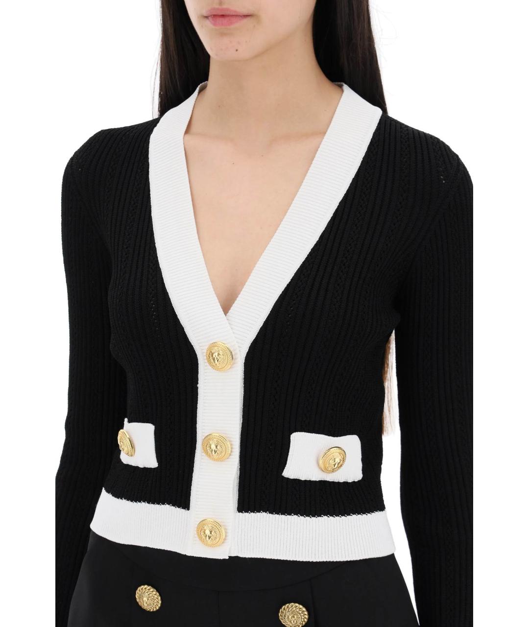 BALMAIN Черный вискозный кардиган, фото 4
