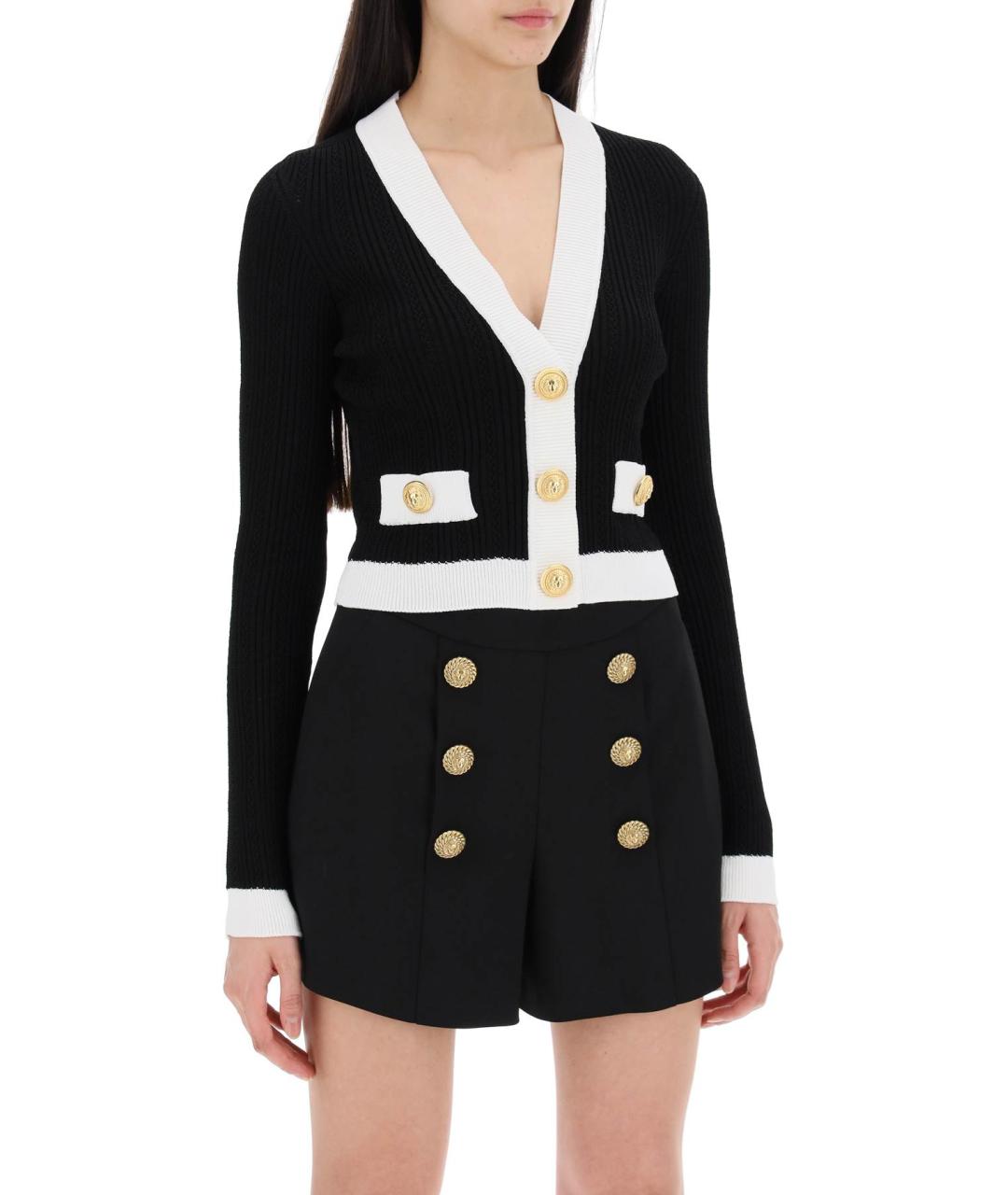 BALMAIN Черный вискозный кардиган, фото 2