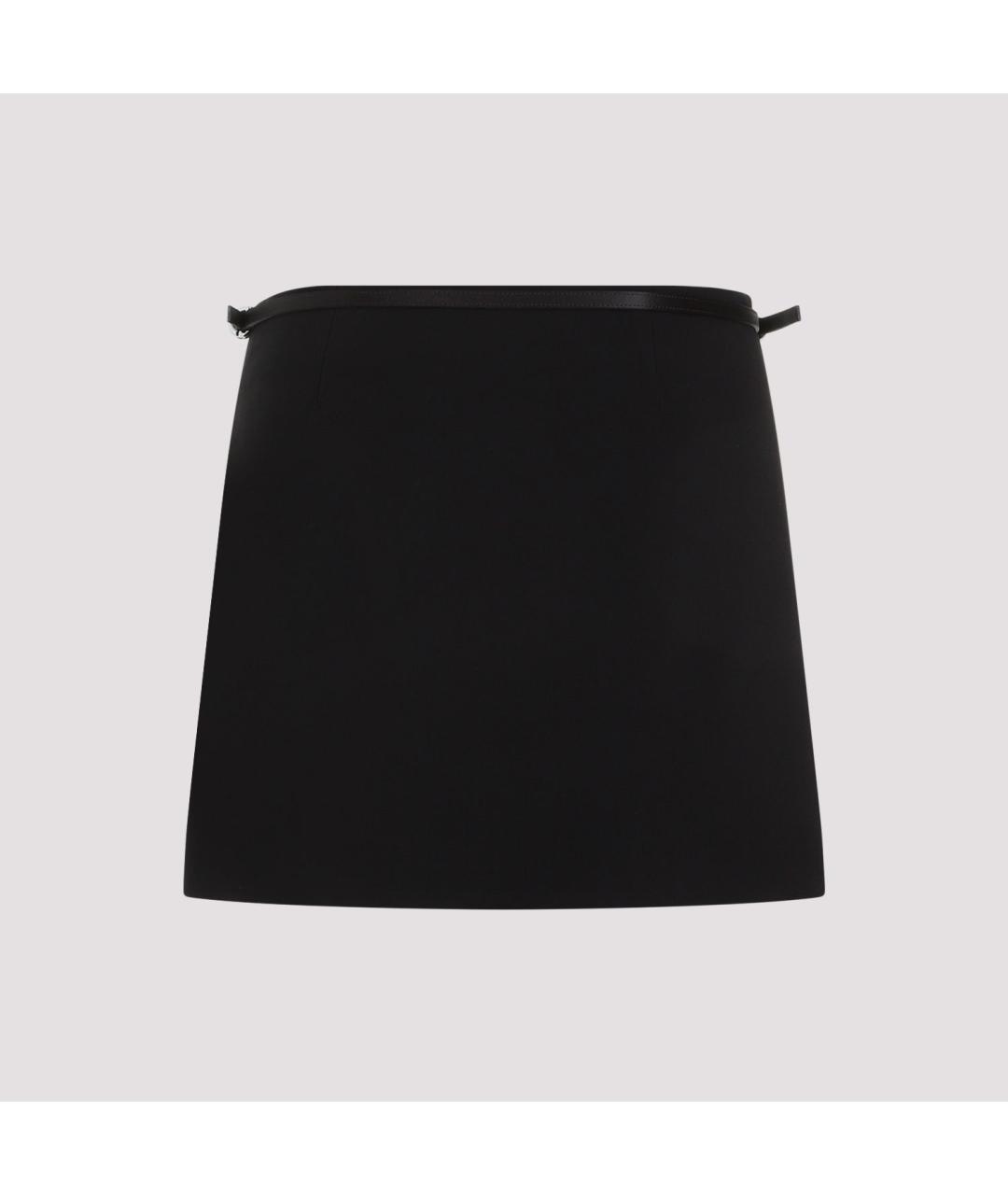 GIVENCHY Черная шелковая юбка мини, фото 3
