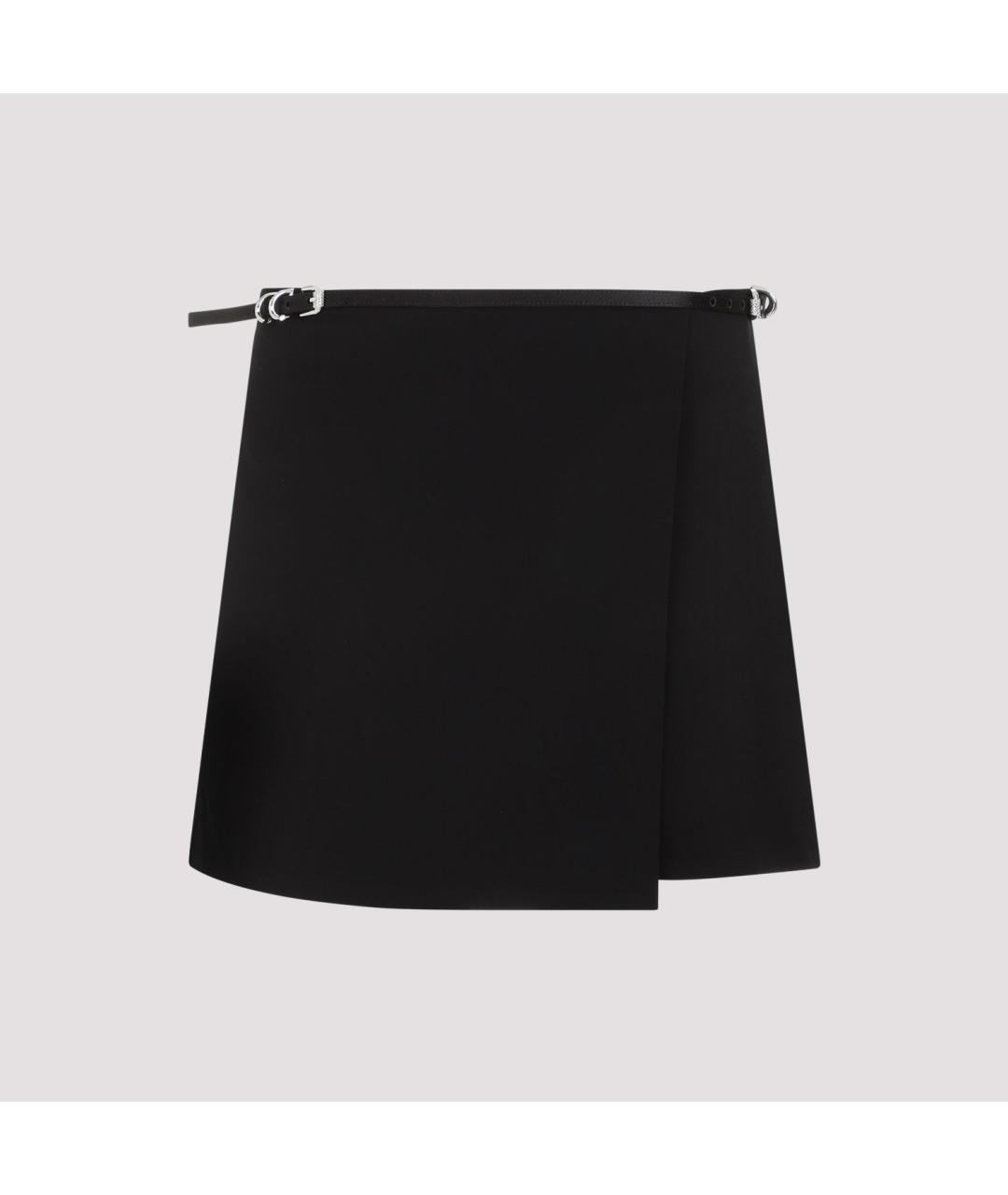GIVENCHY Черная шелковая юбка мини, фото 2