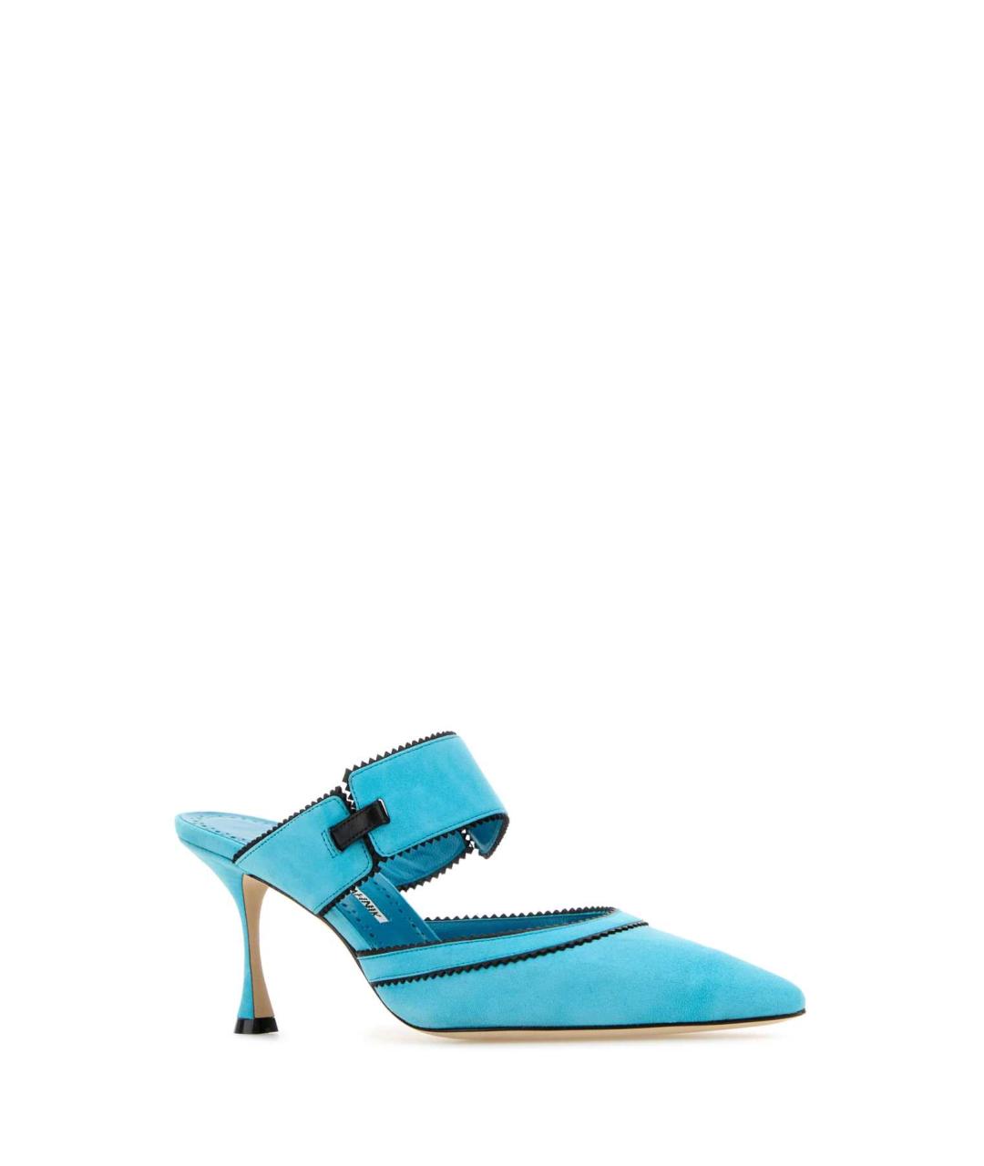 MANOLO BLAHNIK Бирюзовые замшевые мюли, фото 2