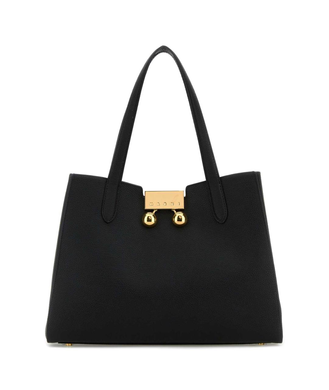 MARNI Черная кожаная сумка тоут, фото 1