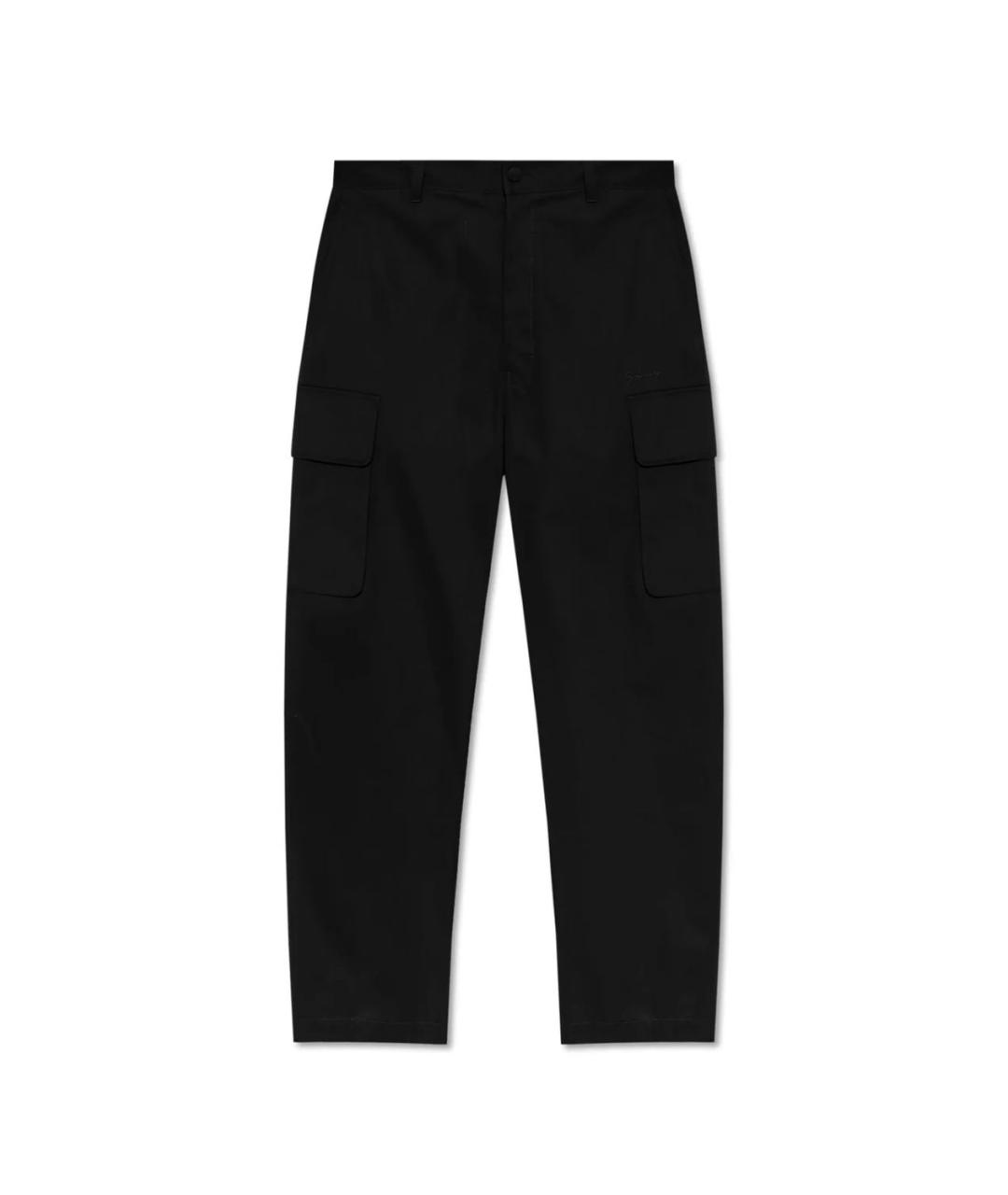 GIVENCHY Черные хлопковые прямые брюки, фото 1