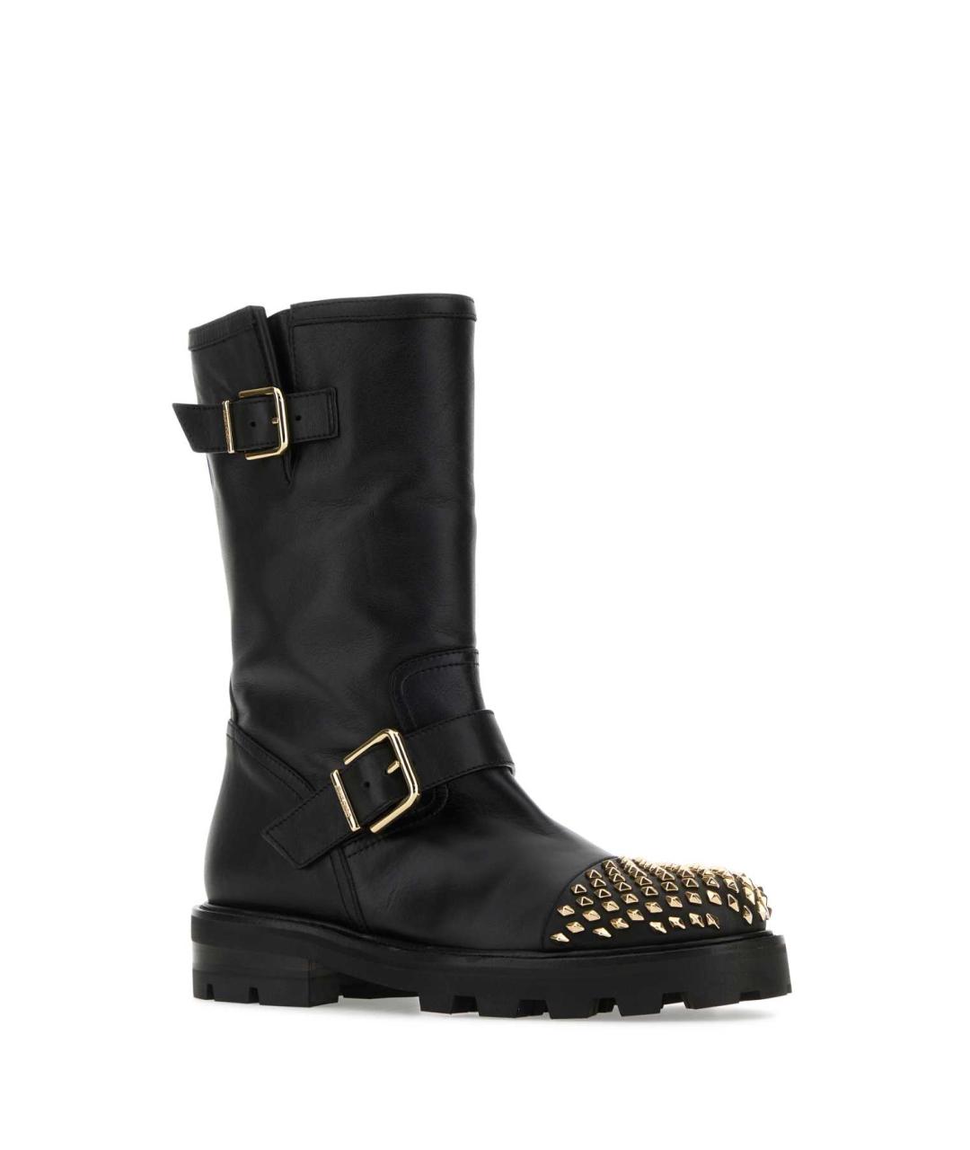 JIMMY CHOO Черные кожаные сапоги, фото 2