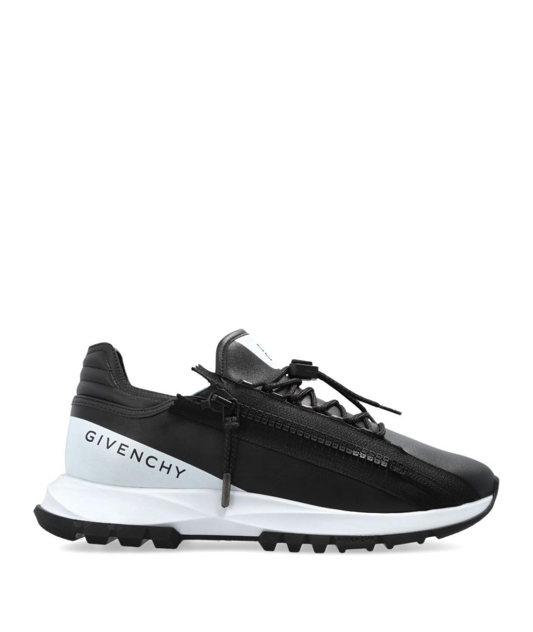 GIVENCHY Черные кожаные низкие кроссовки / кеды, фото 1