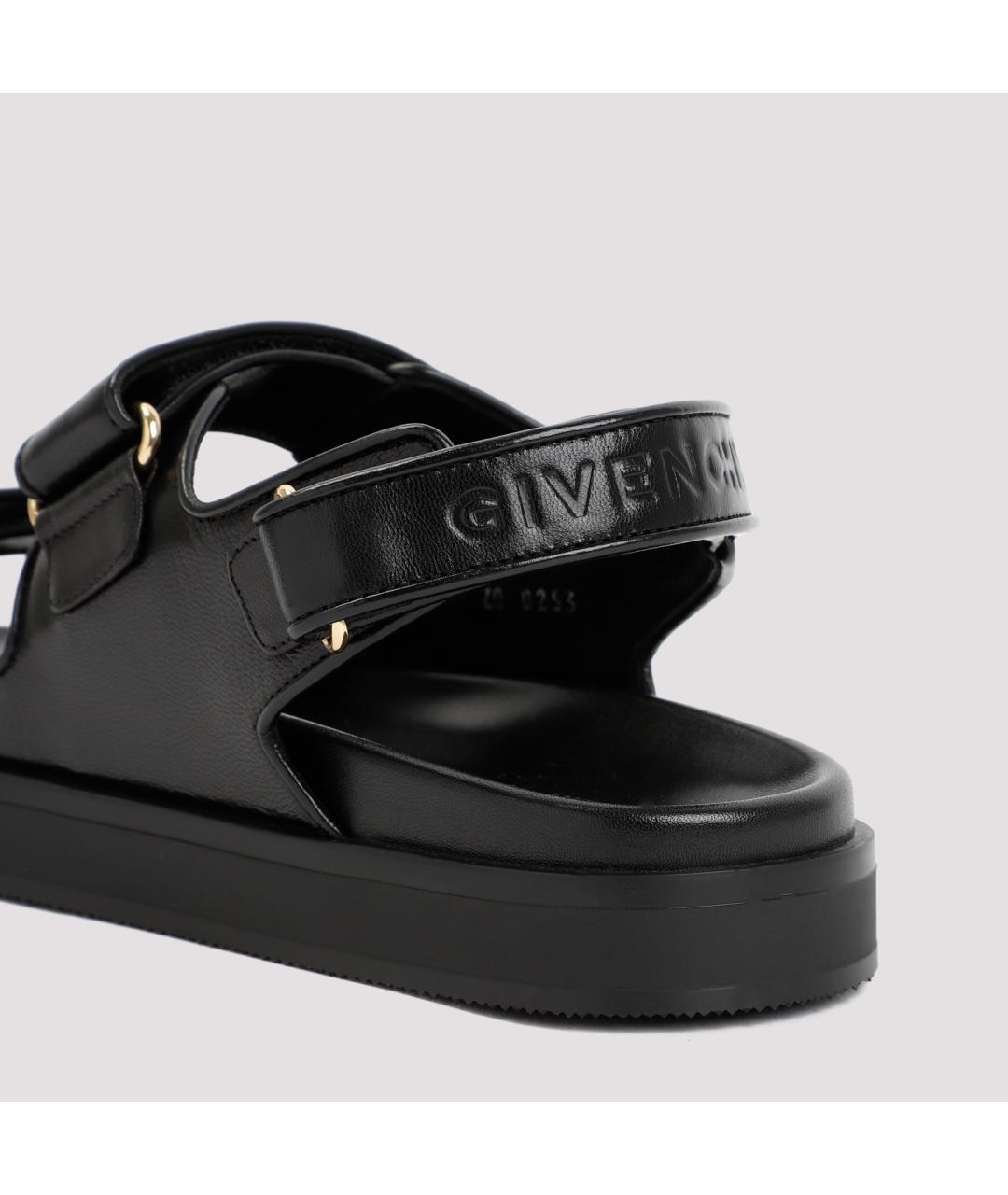 GIVENCHY Черные кожаные сандалии, фото 4
