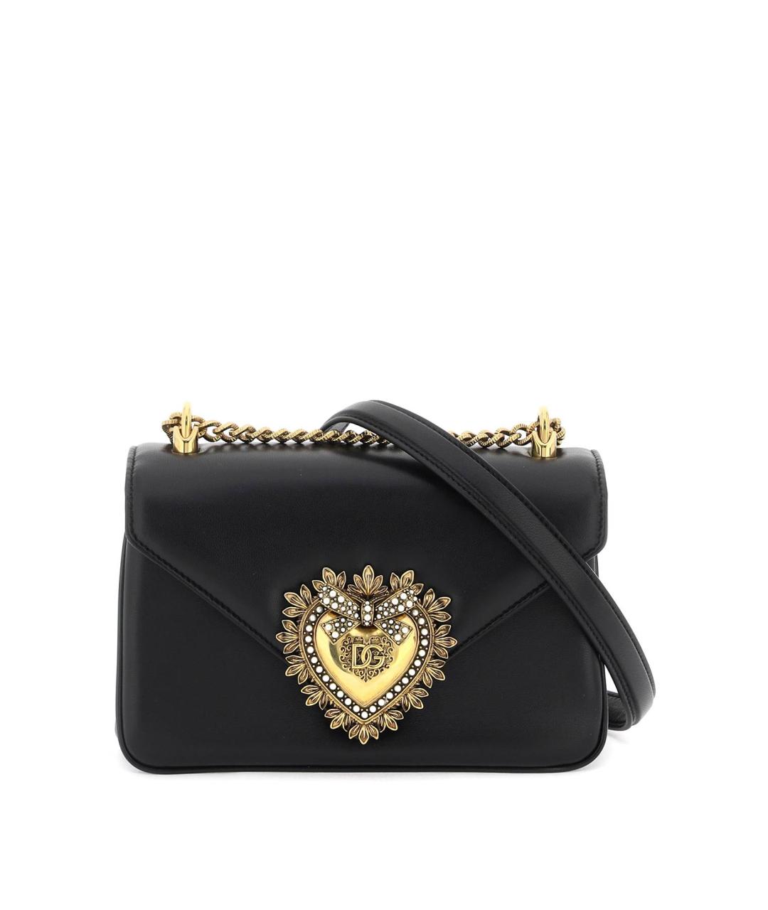 DOLCE&GABBANA Черная кожаная сумка через плечо, фото 2