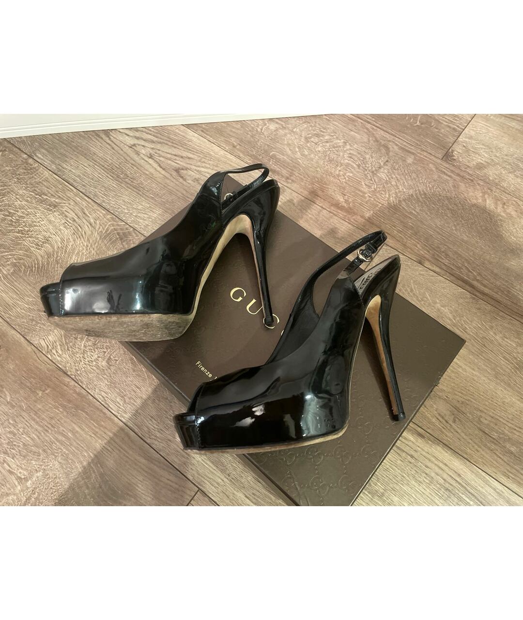 GUCCI Черные туфли из лакированной кожи, фото 6