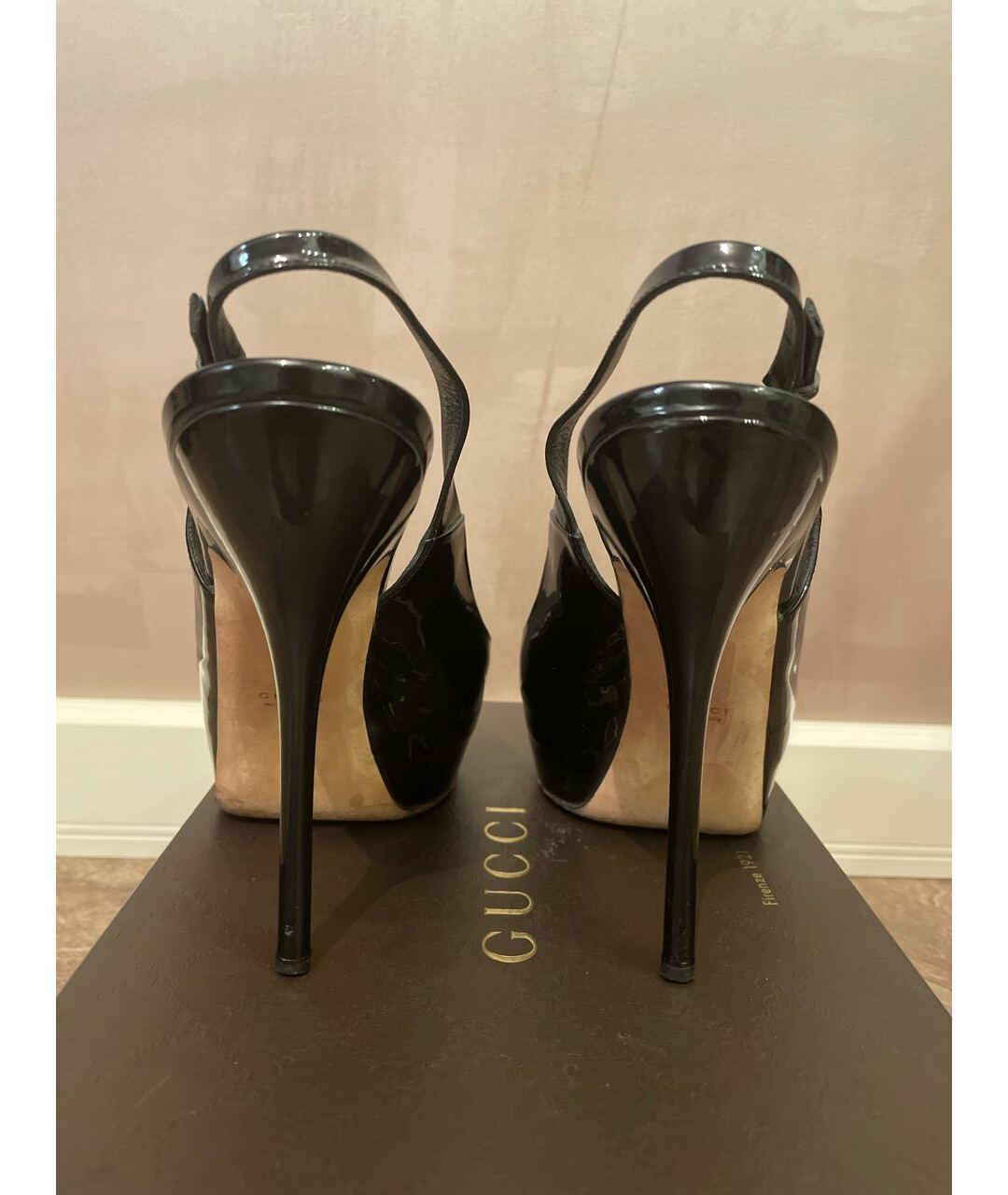 GUCCI Черные туфли из лакированной кожи, фото 4