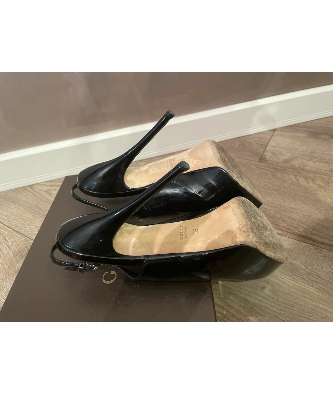 GUCCI Черные туфли из лакированной кожи, фото 7