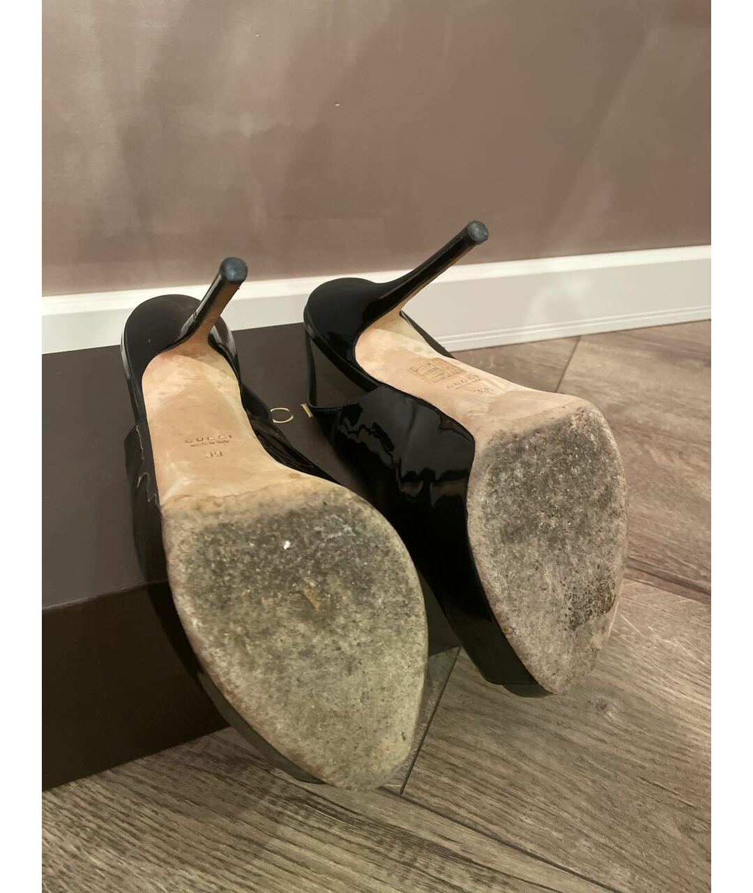 GUCCI Черные туфли из лакированной кожи, фото 8