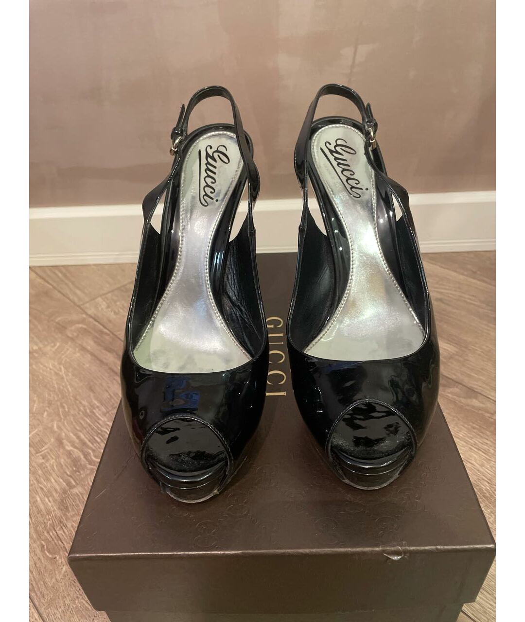 GUCCI Черные туфли из лакированной кожи, фото 2