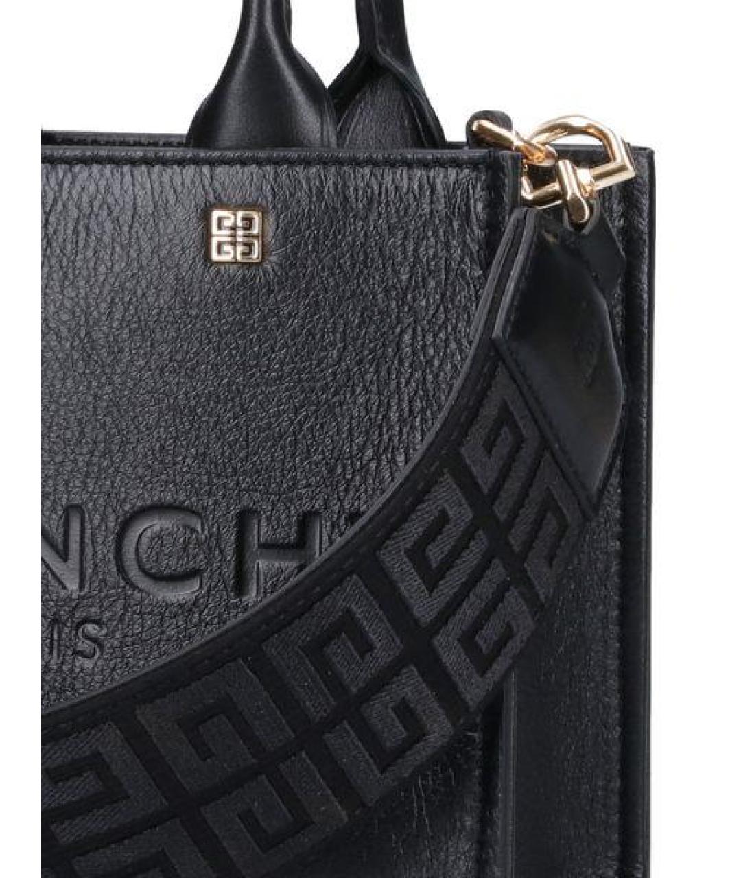 GIVENCHY Черная кожаная сумка тоут, фото 5