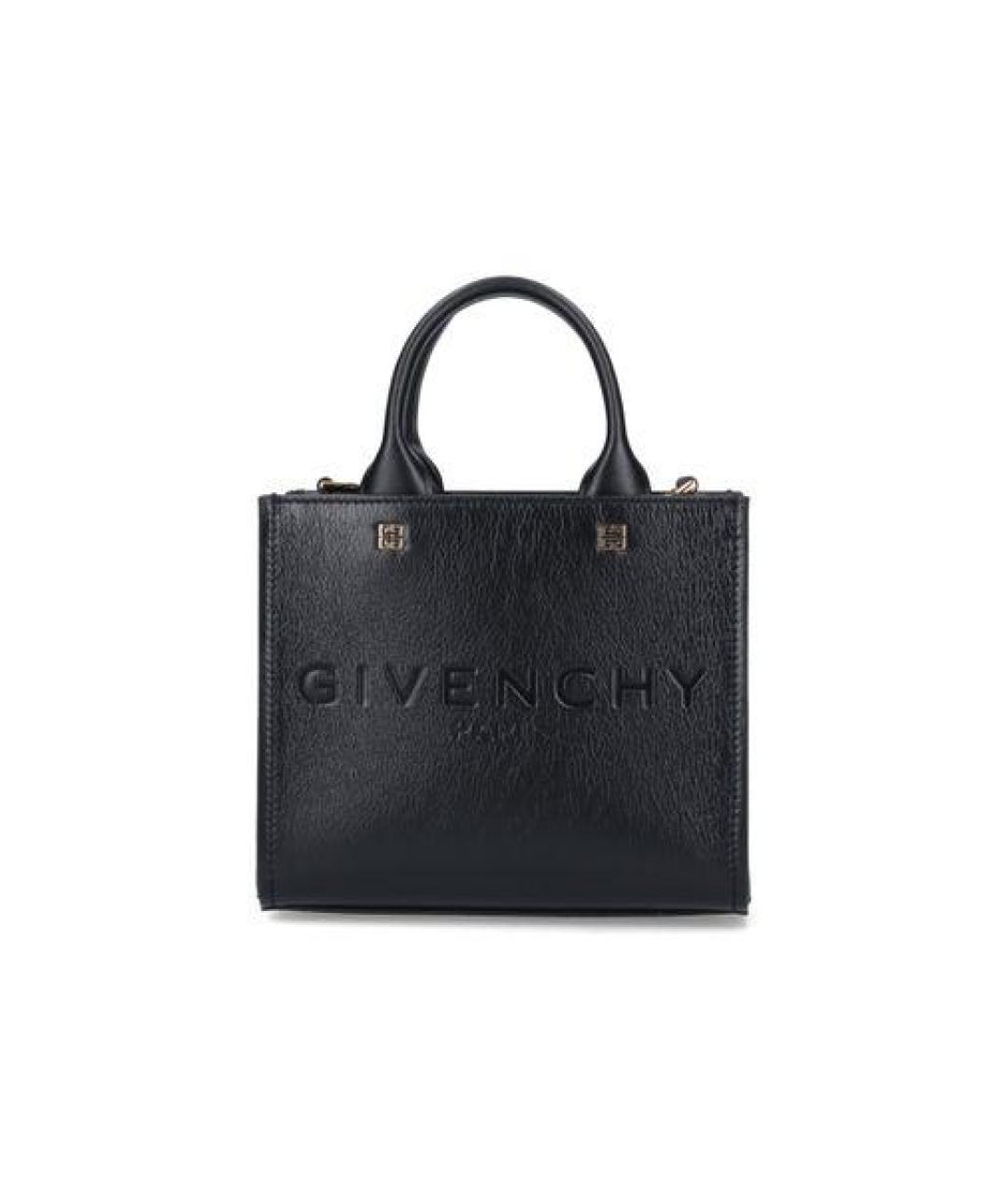 GIVENCHY Черная кожаная сумка тоут, фото 1