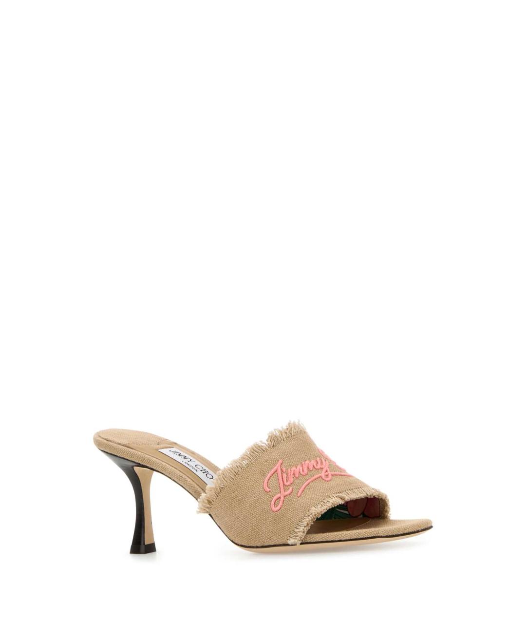 JIMMY CHOO Бежевые текстильные мюли, фото 2